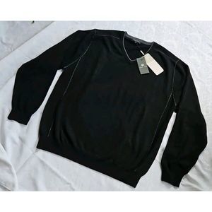 NEW Bridge & Lord‎ Merino Wool Cashmere Sweater Black Gray 2X XXL Luxurious